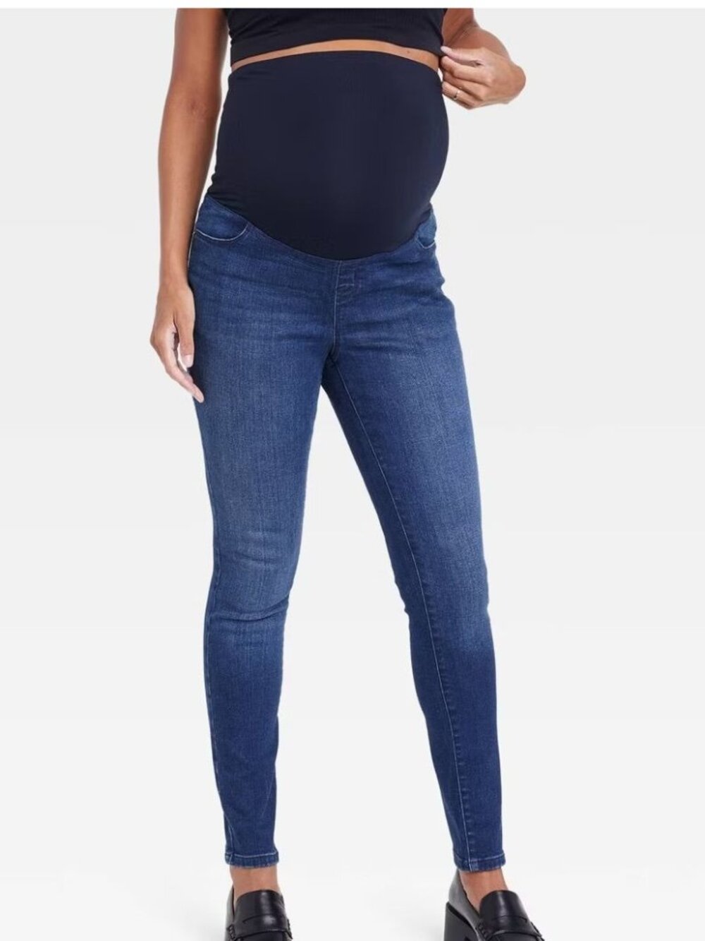 Isabel Maternity by Ingrid & Isabel Blue Skinny Jeggings - Size 6